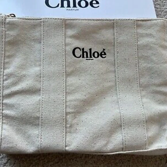 CHLOE Cream Quilted Cosmetic Bag - Picture 4 of 6